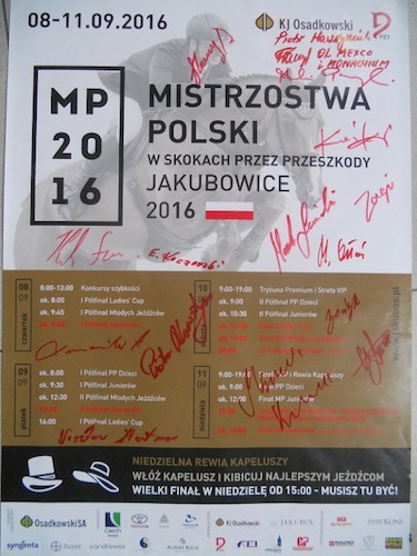 plakat z podpisami mistrzów polski